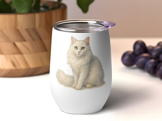 Elegant White Cat Design Stainless Steel Travel Mug product type