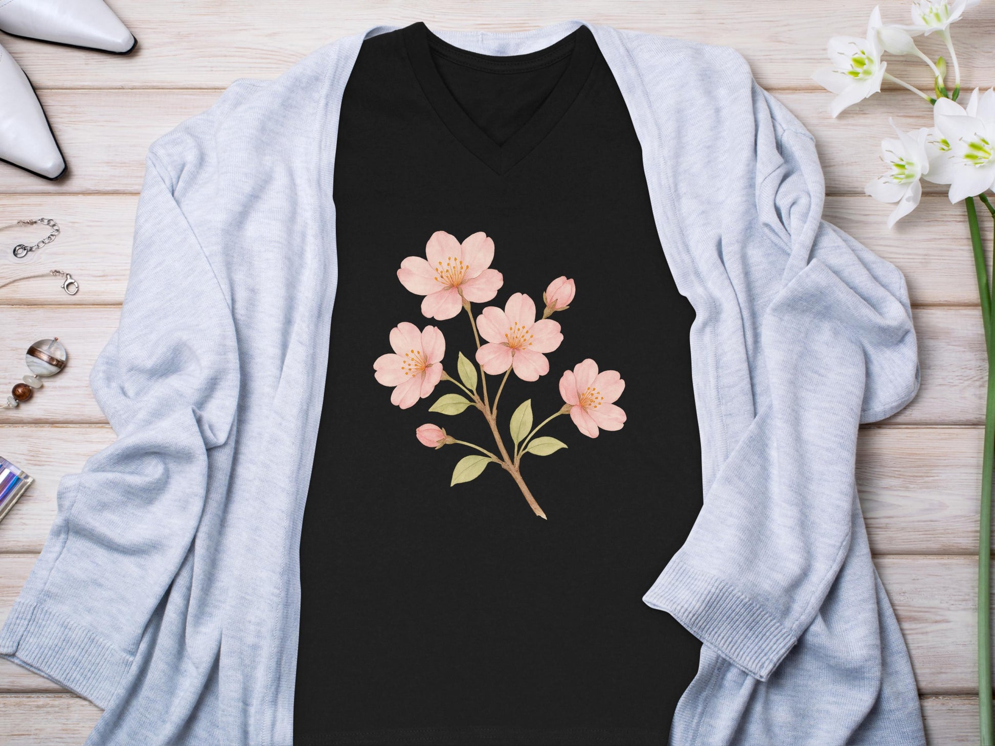 Stylish Floral Blossom Graphic Tee for Casual Wear product