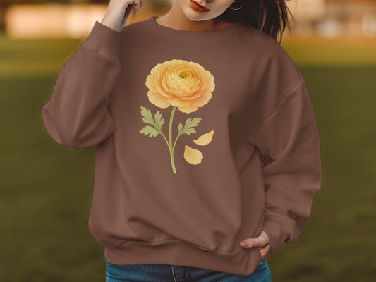 Cozy Long Sleeve Sweatshirt with Floral Graphic product type