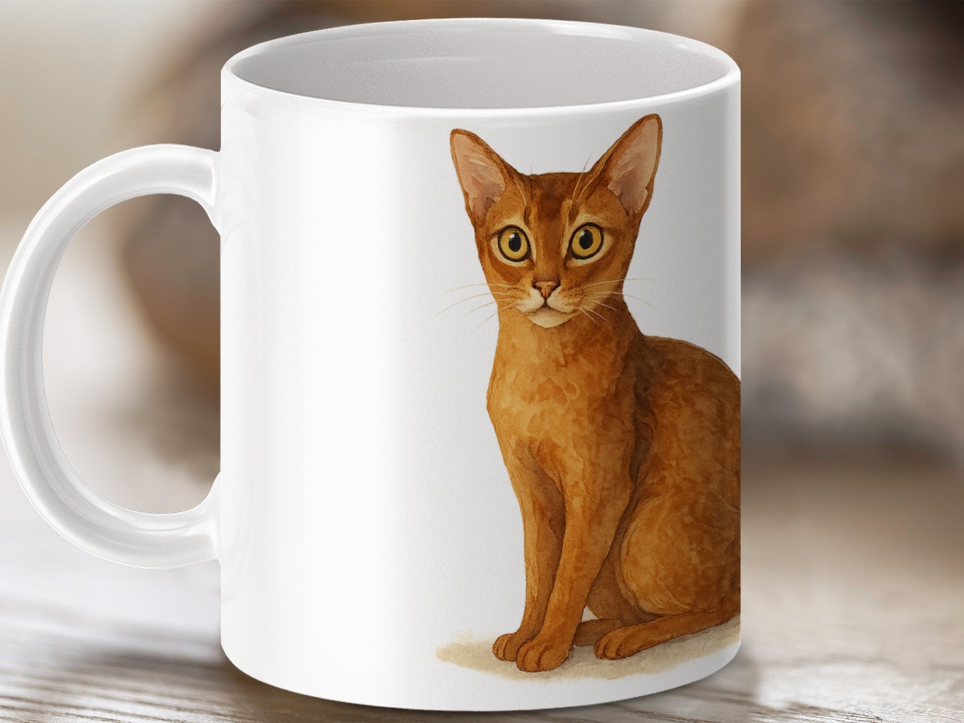 Adorable Cat Print Coffee Mug Cute Animal Art product