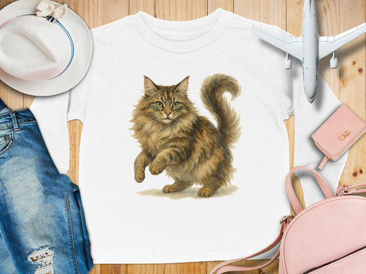 Adorable Cat Illustration on White Shirt product