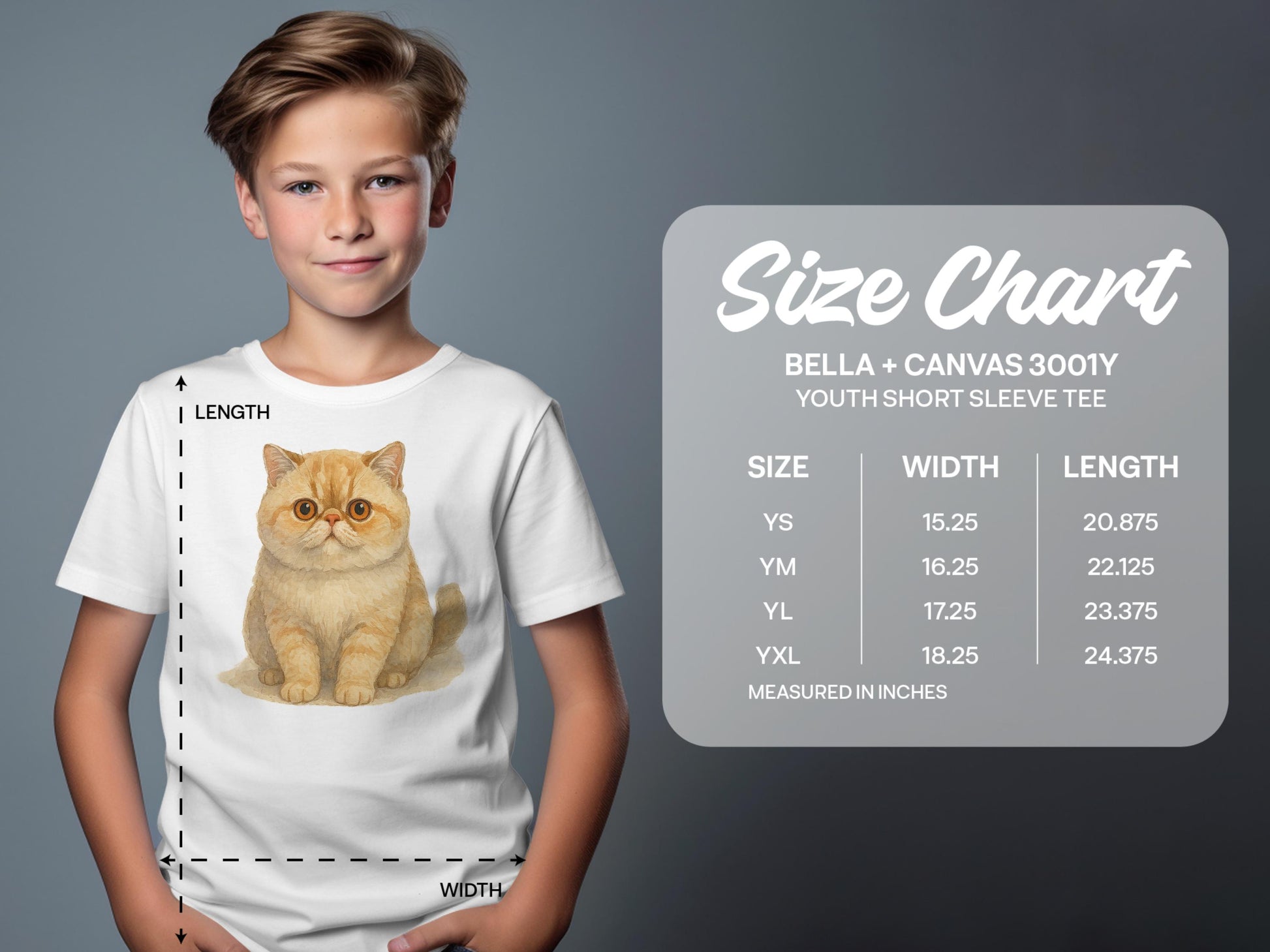 Youth Short Sleeve Tee with Cute Cat Illustration product