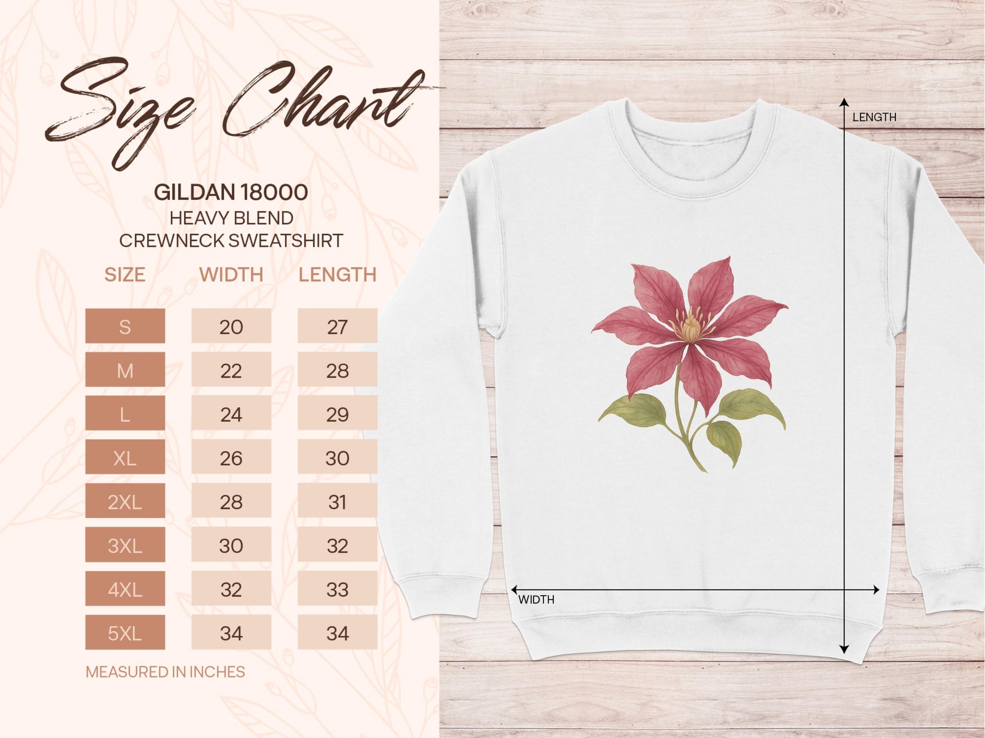 Flower Design Crewneck Sweatshirt Comfortable Product