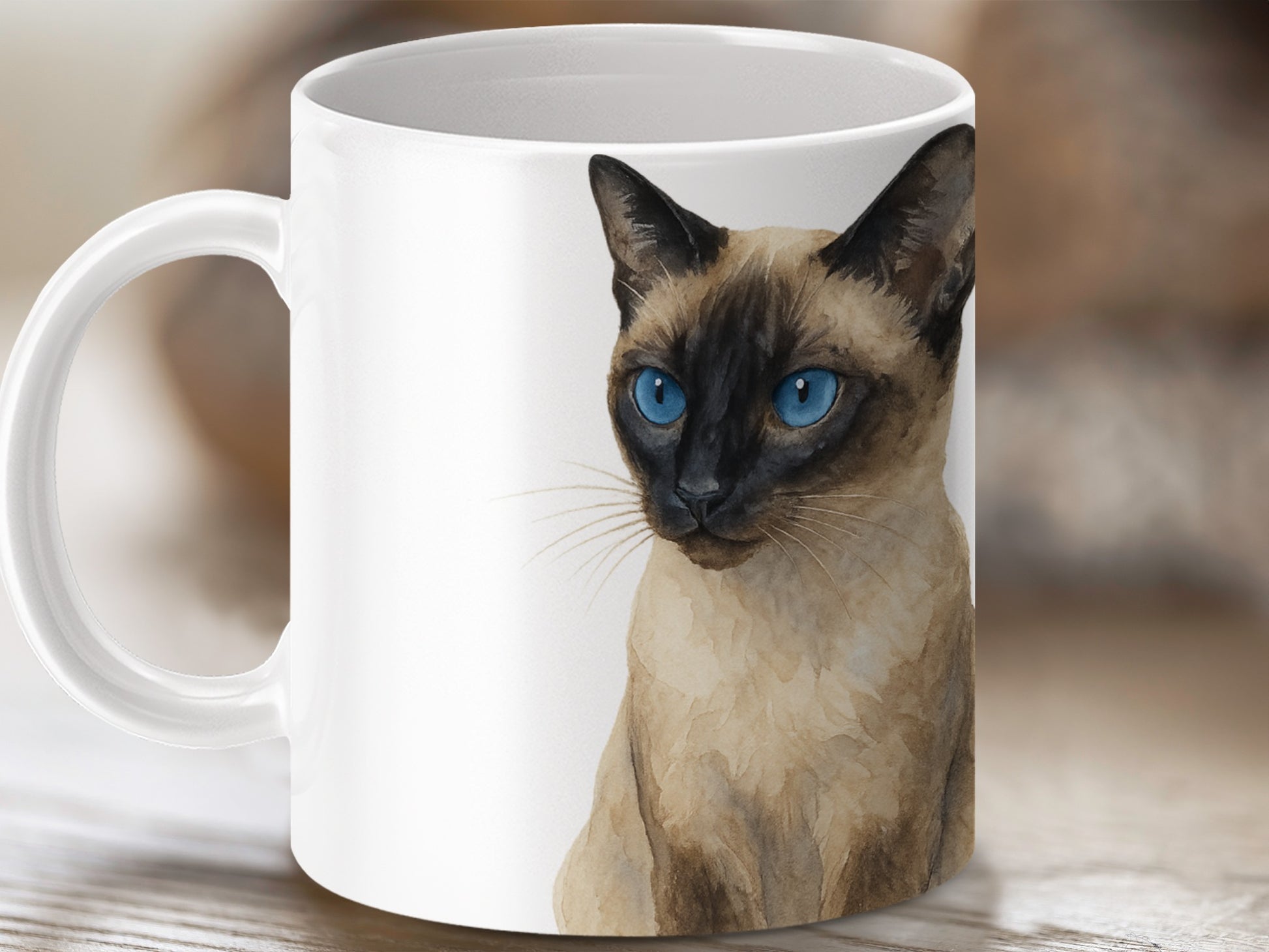 Siamese Cat with Blue Eyes Printed Mug product