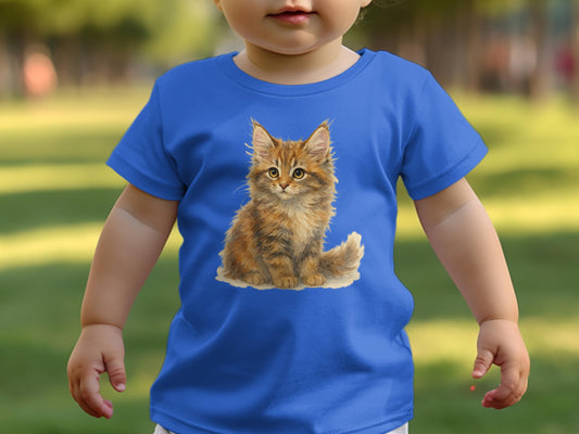 Cute Kitten Print Toddler T-shirt Children Clothing Product