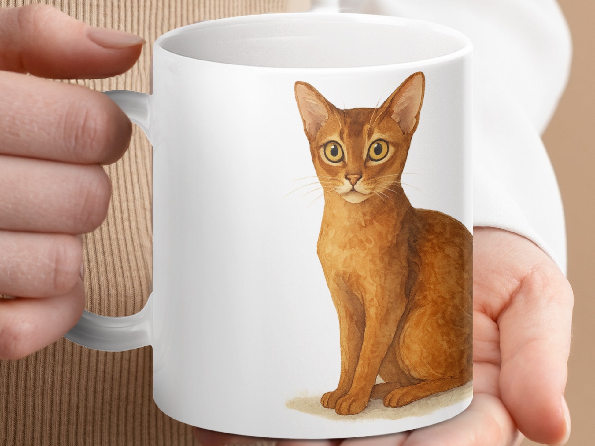 Cute Cat Illustration on Ceramic Coffee Mug product