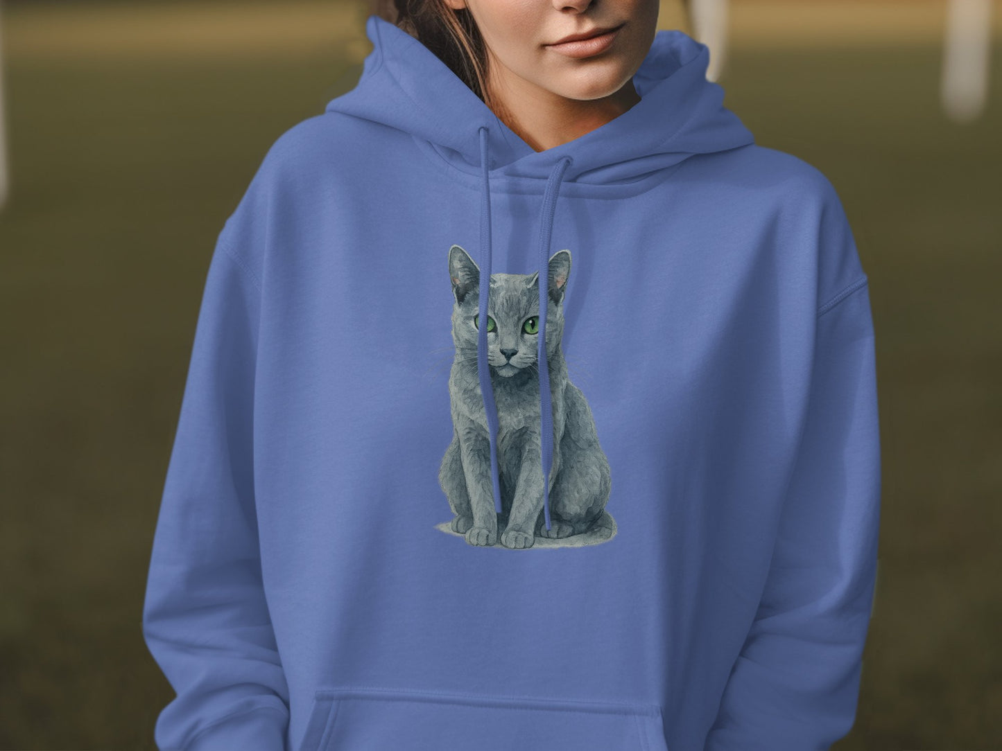 Cozy Hoodie Featuring an Adorable Gray Cat Design product