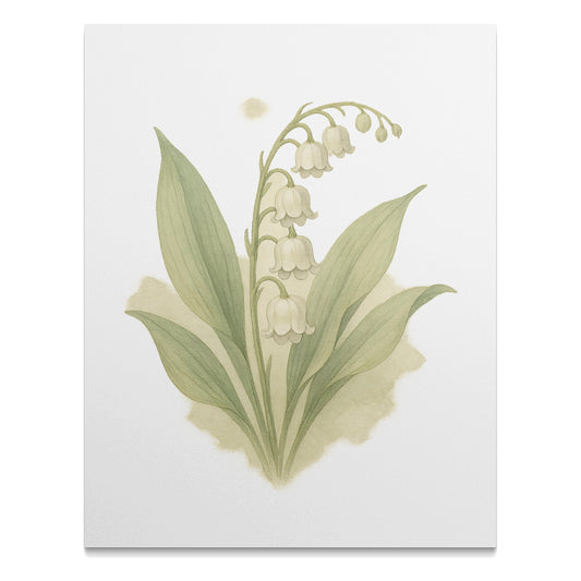Watercolor Lily of the Valley Wall Art Print product type