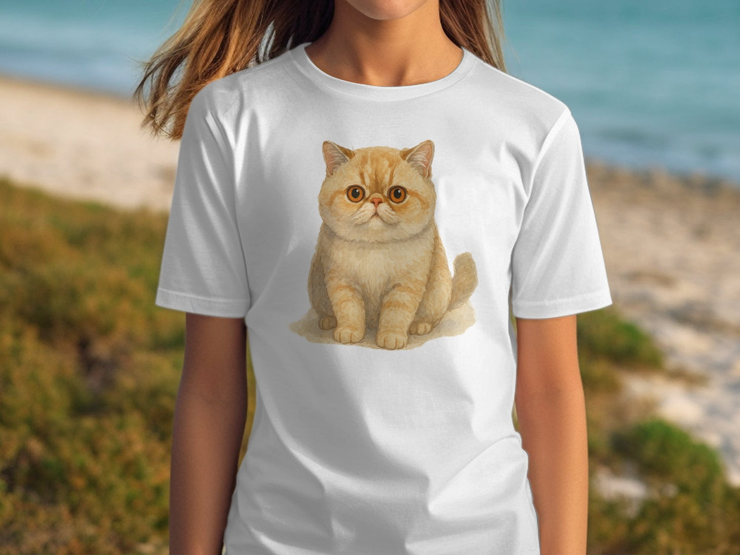 Cute Fluffy Orange Kitten Illustration T-shirt product