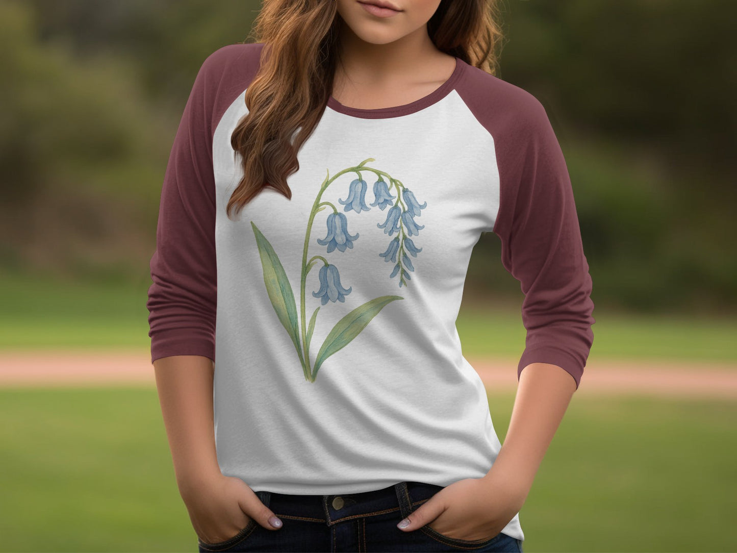 Bluebell Flower Graphic Women's Baseball Tee product