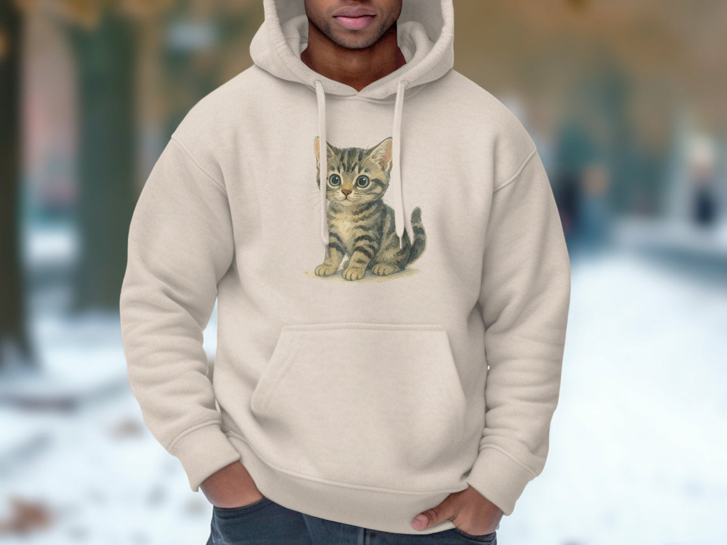 Cute Kitten Graphic Design on Cozy Hoodie product