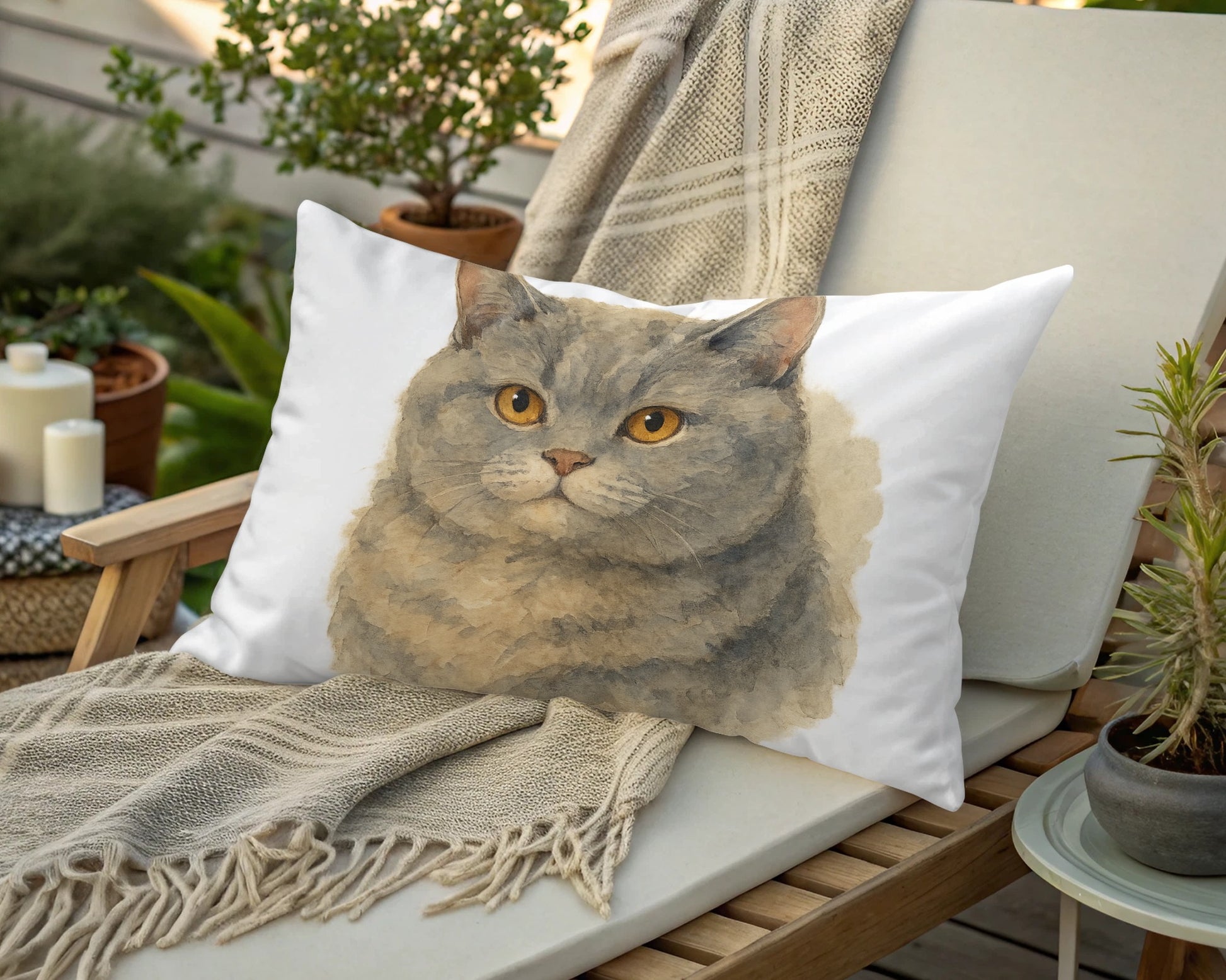 Beautiful Cat Print Accent Pillow for Home Decoration product