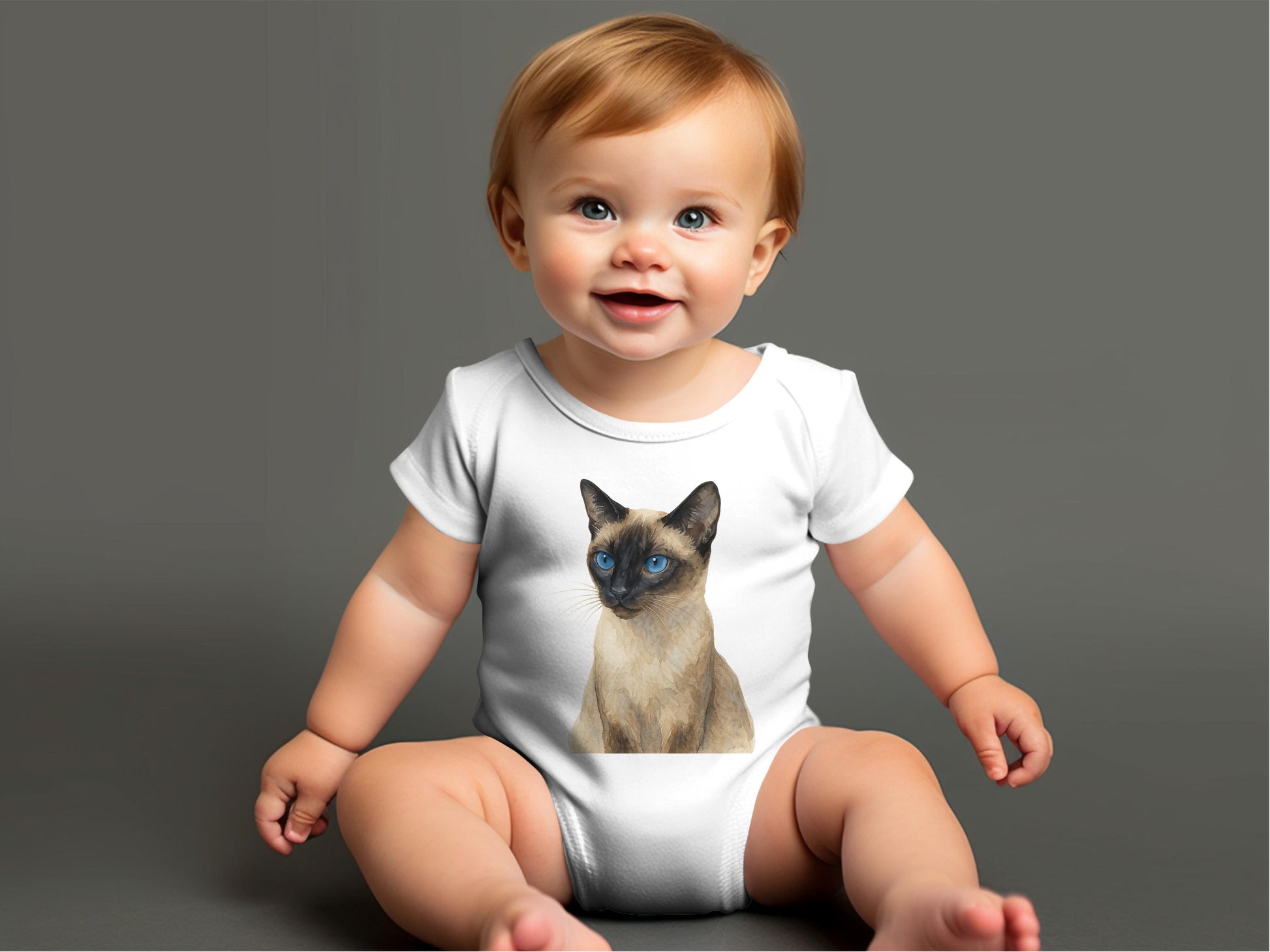 Adorable Baby Onesie with Cute Cat Print product