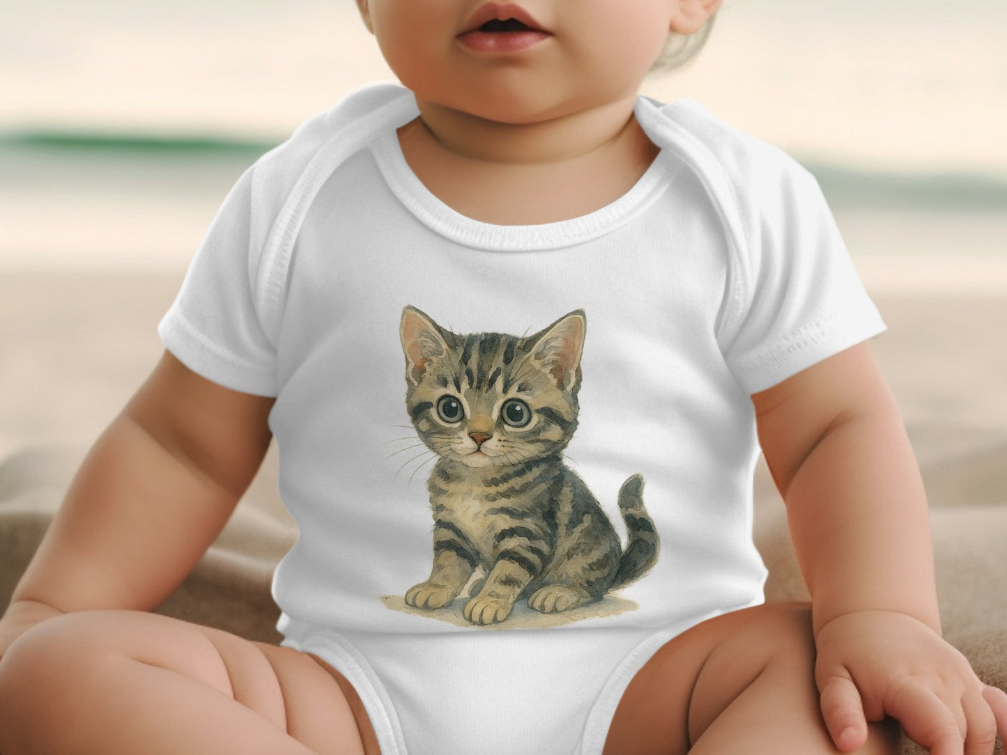 Adorable Kitten Illustration Baby Onesie product