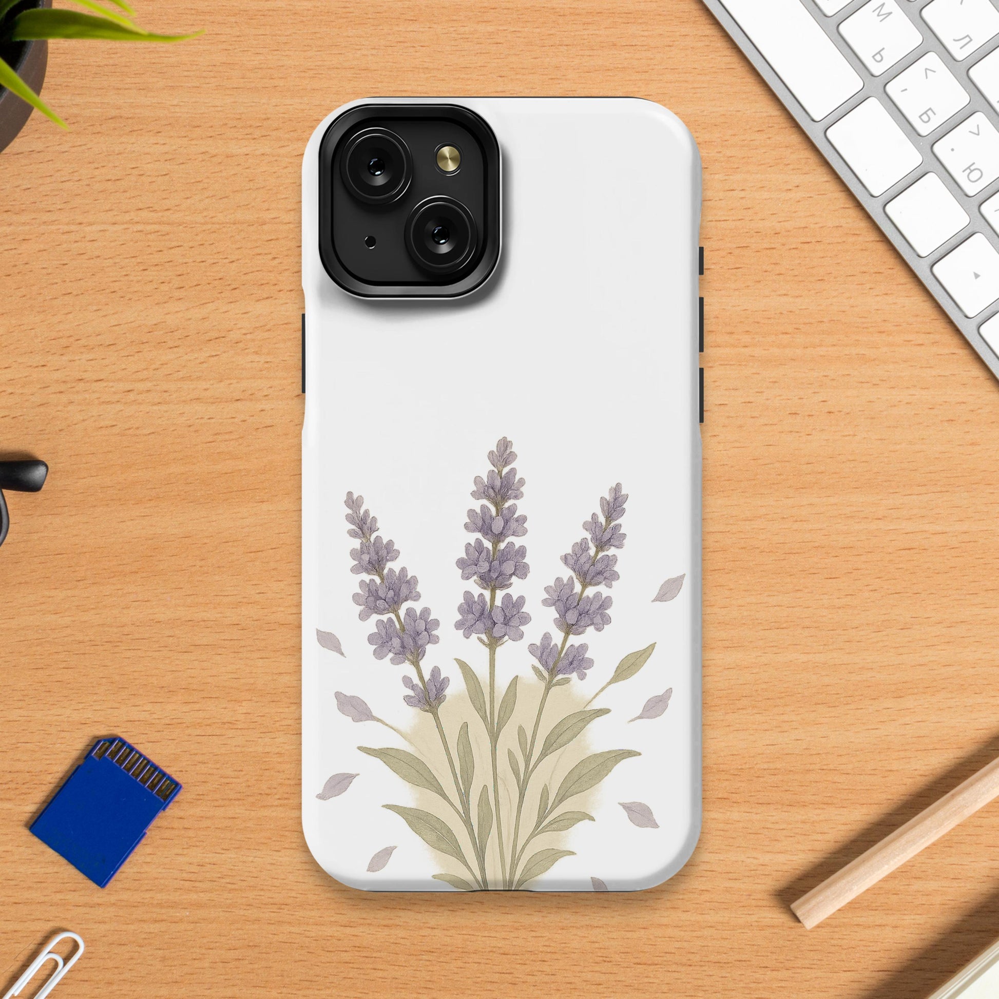 Lavender Floral Design Protective Phone Case product type
