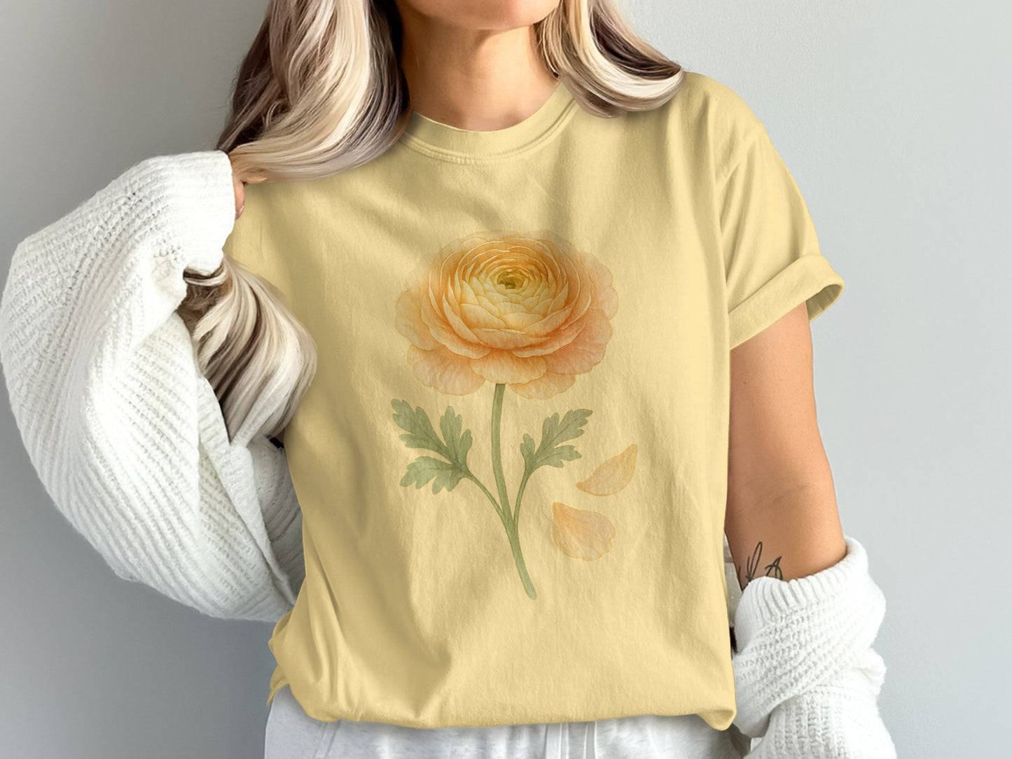 Elegant Yellow Flower Graphic Women's T-Shirt product type