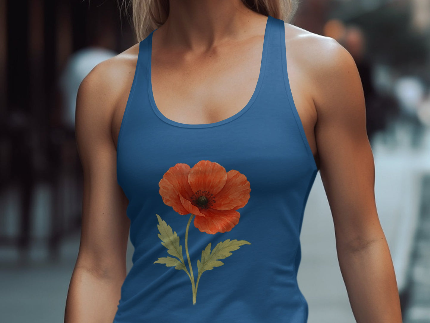 Red Blossom Graphic Printed Sleeveless Tank Top product