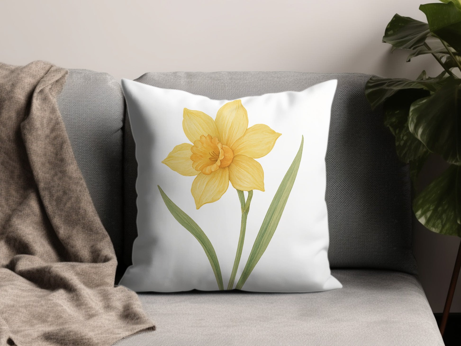 Beautiful Yellow Daffodil Pillow for Home Decor product type