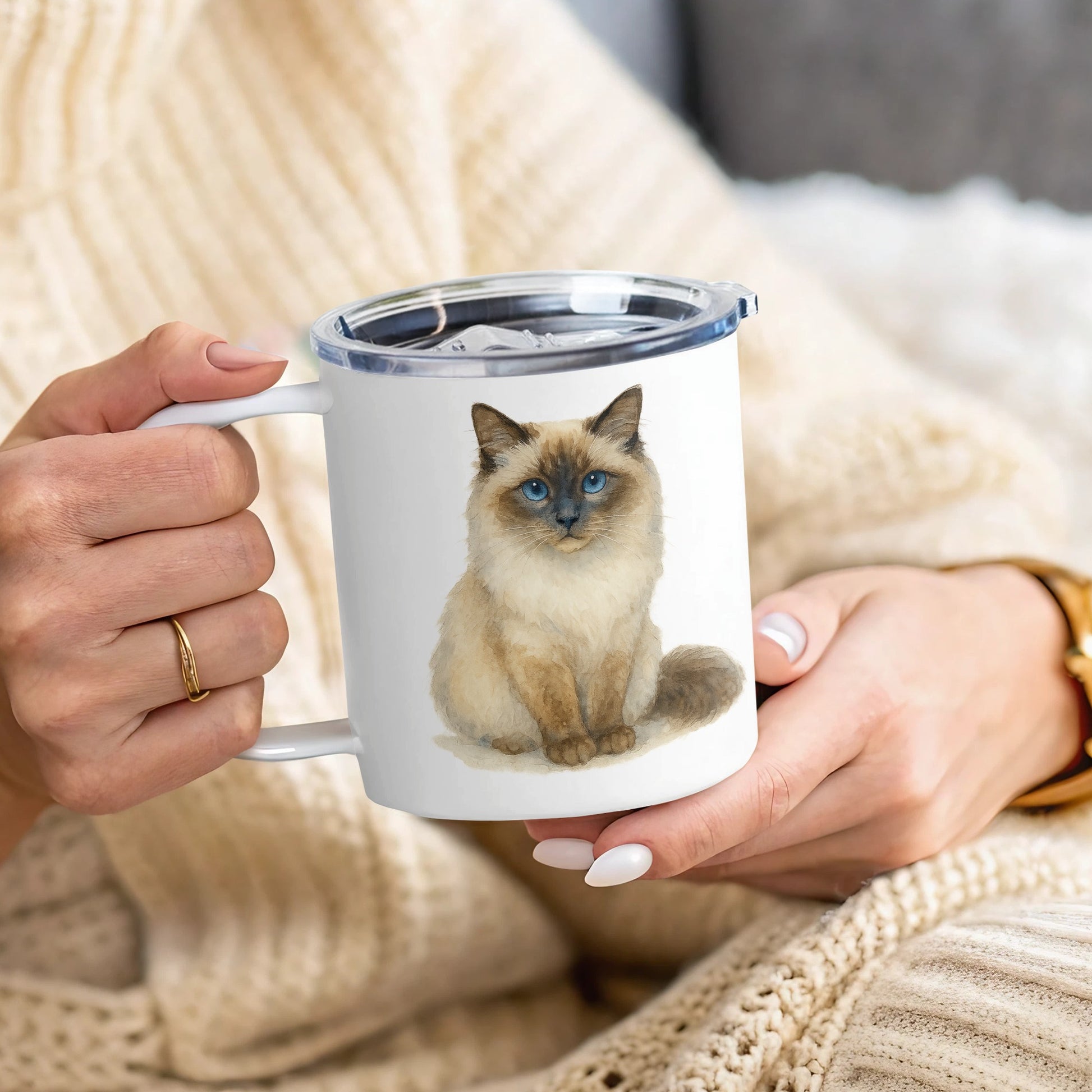 Blue Eyed Siamese Cat Coffee Mug product