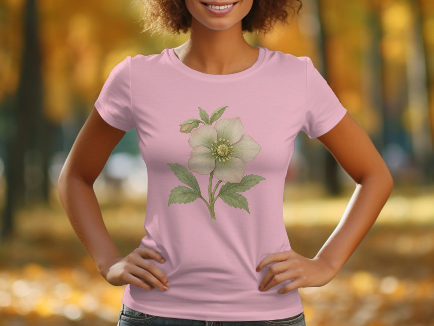 Beautiful Floral Print Graphic Tee shirt product