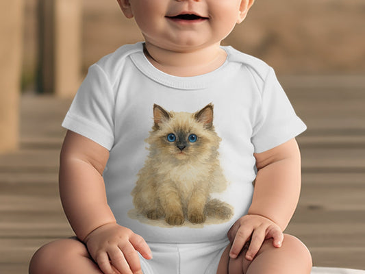 Cute Fluffy Kitten Baby Bodysuit Adorable Infant Clothing