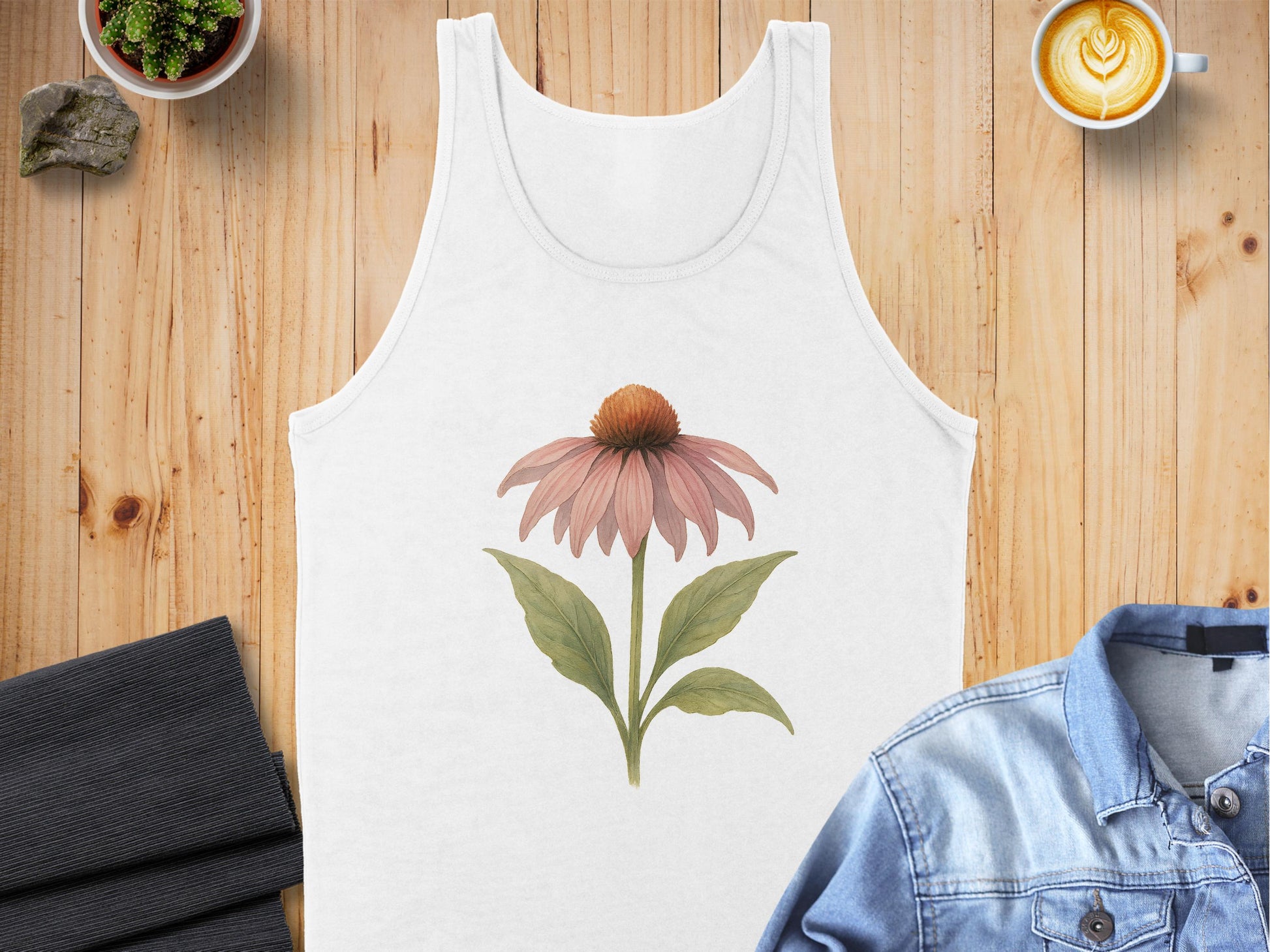 Vintage Pink Flower Graphic Men's Tank Top product