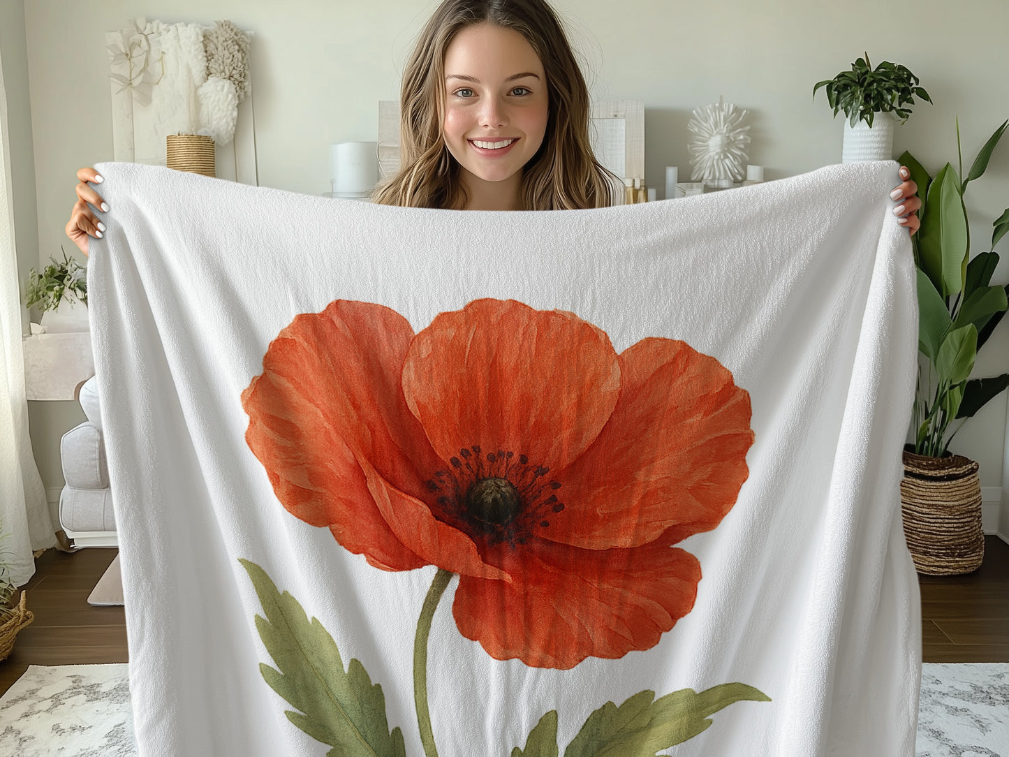 Gorgeous Floral Poppy Blanket with Vibrant Design product type
