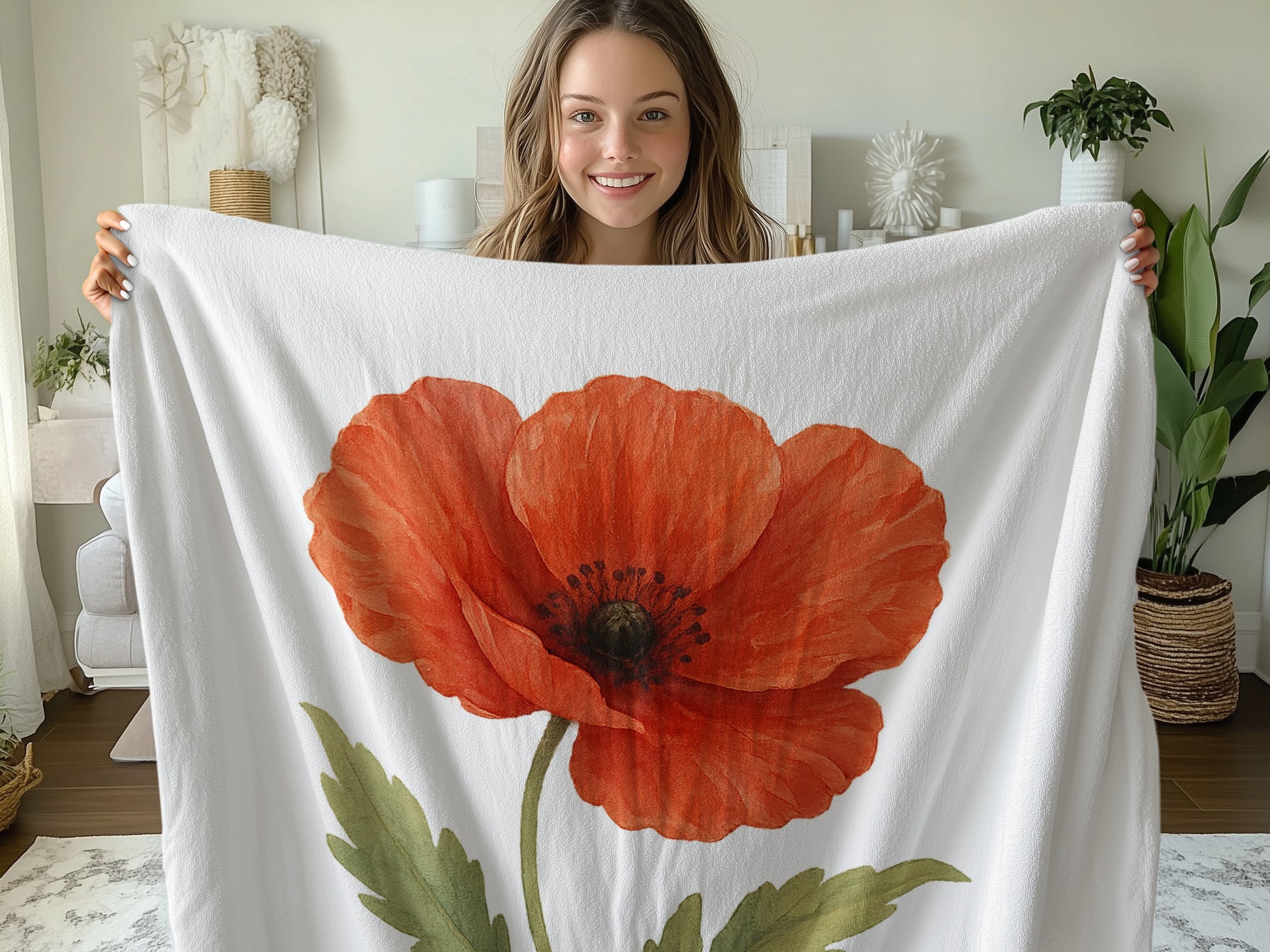 Gorgeous Floral Poppy Blanket with Vibrant Design product type