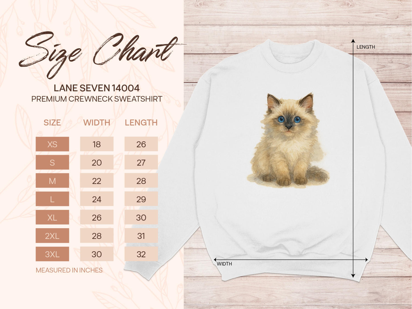 Adorable Fluffy Kitten Print Crewneck Sweatshirt product