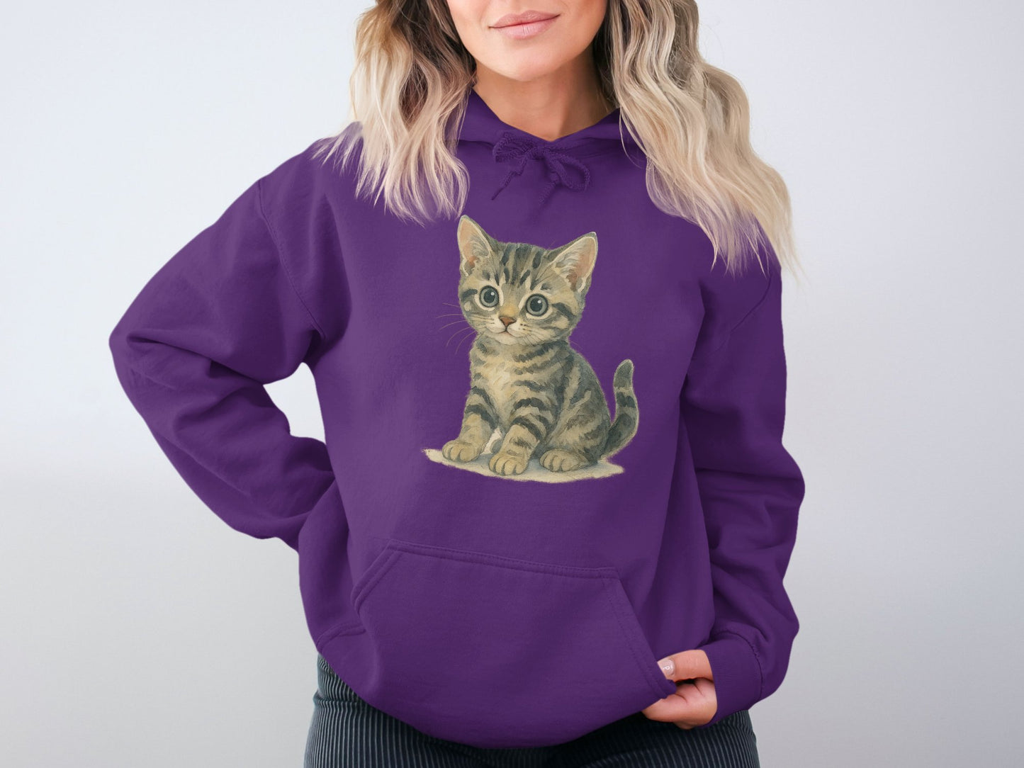Adorable Kitten Graphic Hoodie Cute Sweatshirt product type