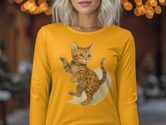 Adorable Kitten with Paws Up Design Long Sleeve product