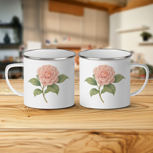 Beautiful Camellia Flower Print Enamel Mug product