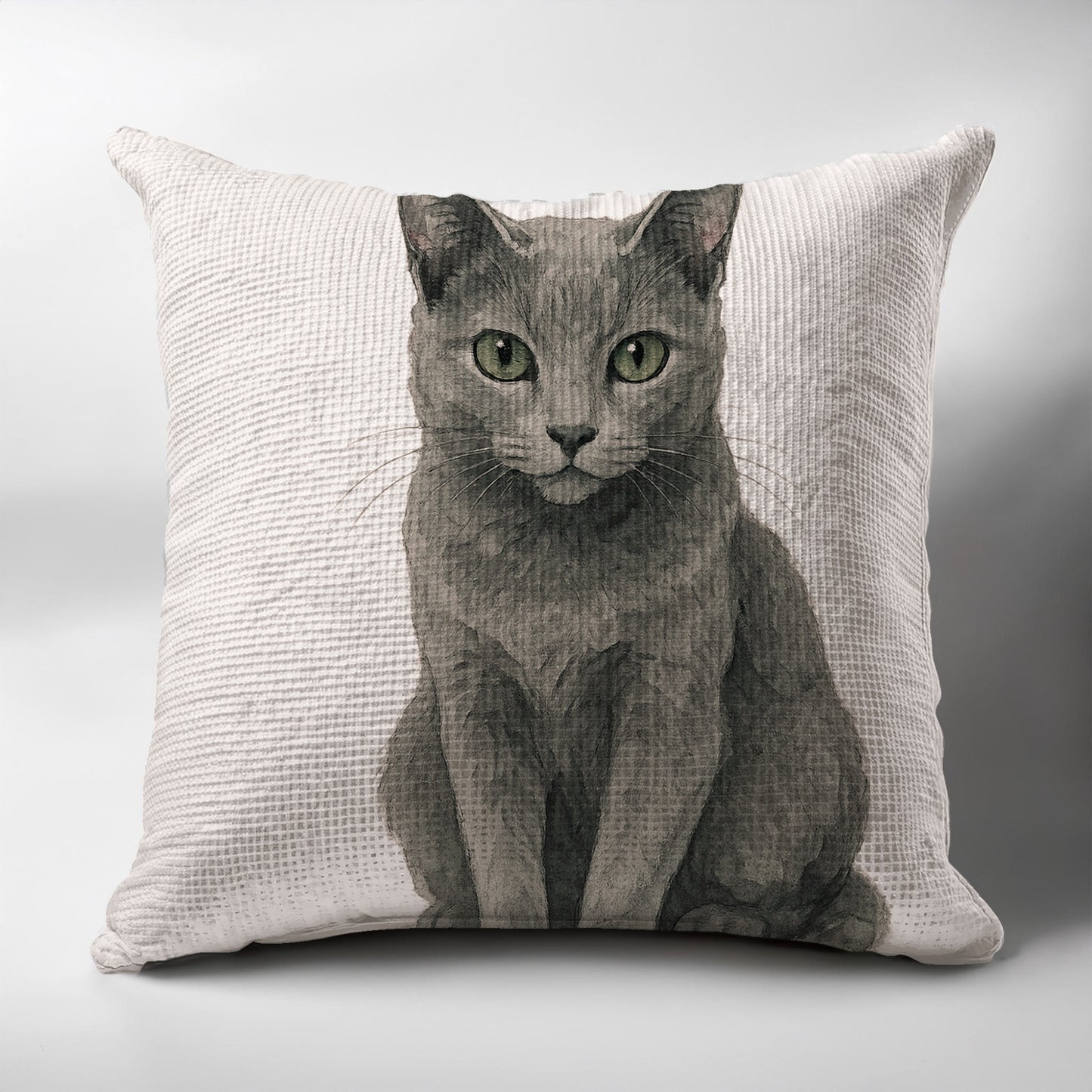 Cute Gray Cat Illustration Decorative Pillow product