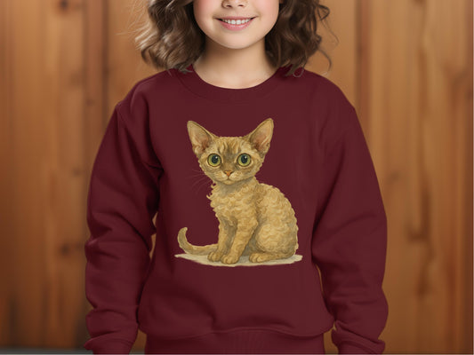 Cute Kitten Printed Design on Maroon Long Sleeve Product