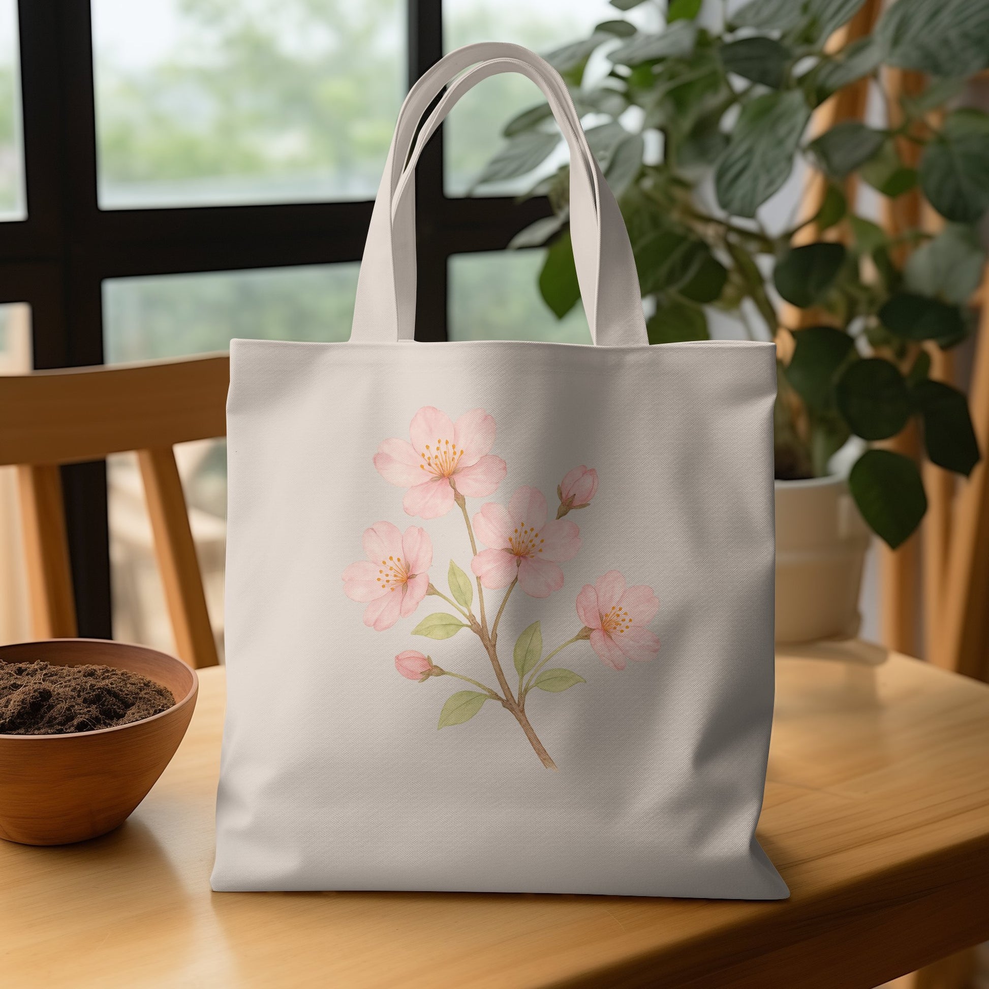Elegant Floral Design Eco-Friendly Tote Bag product type