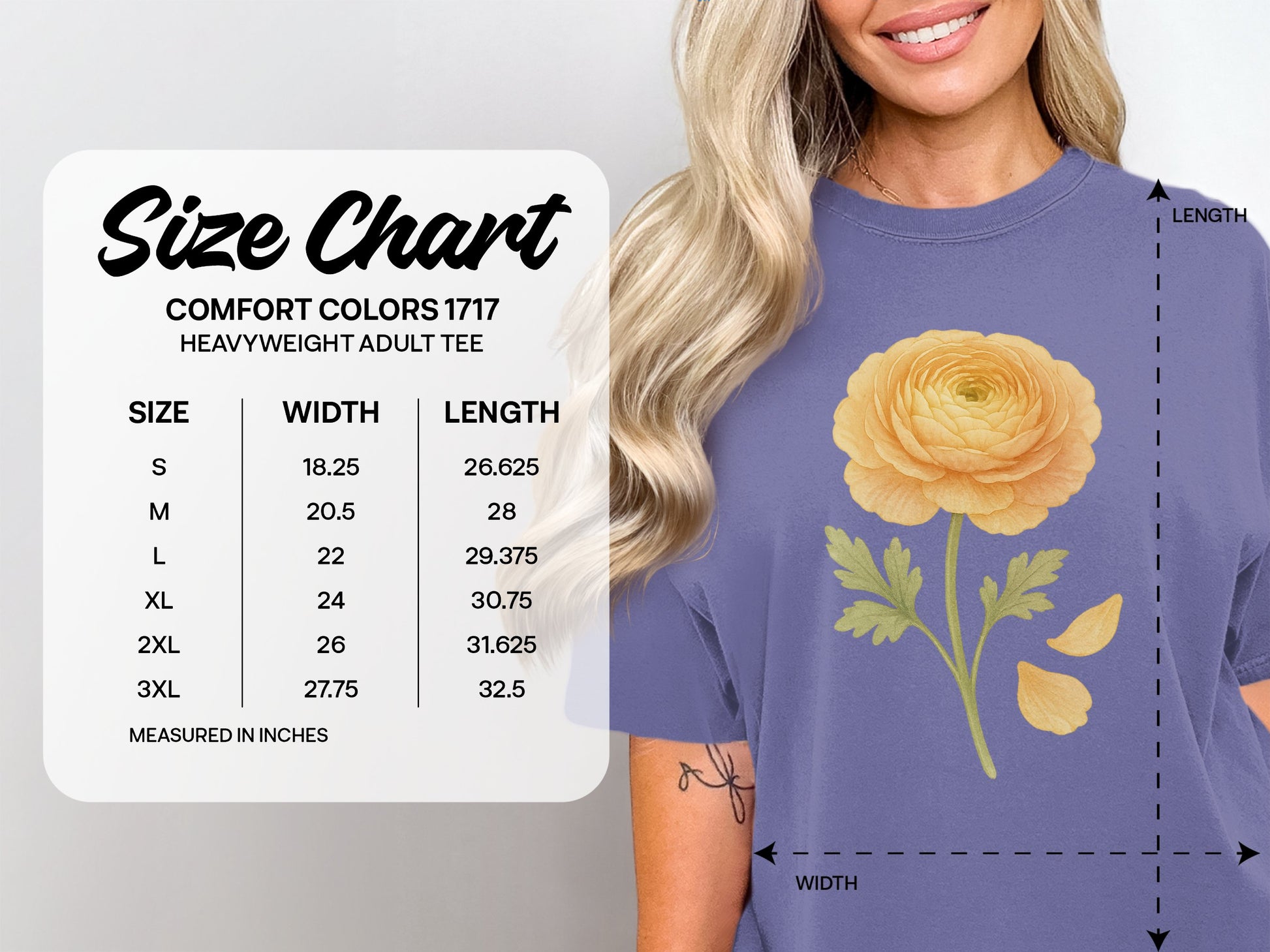 Yellow Flower Graphic Heavyweight Adult Tee product