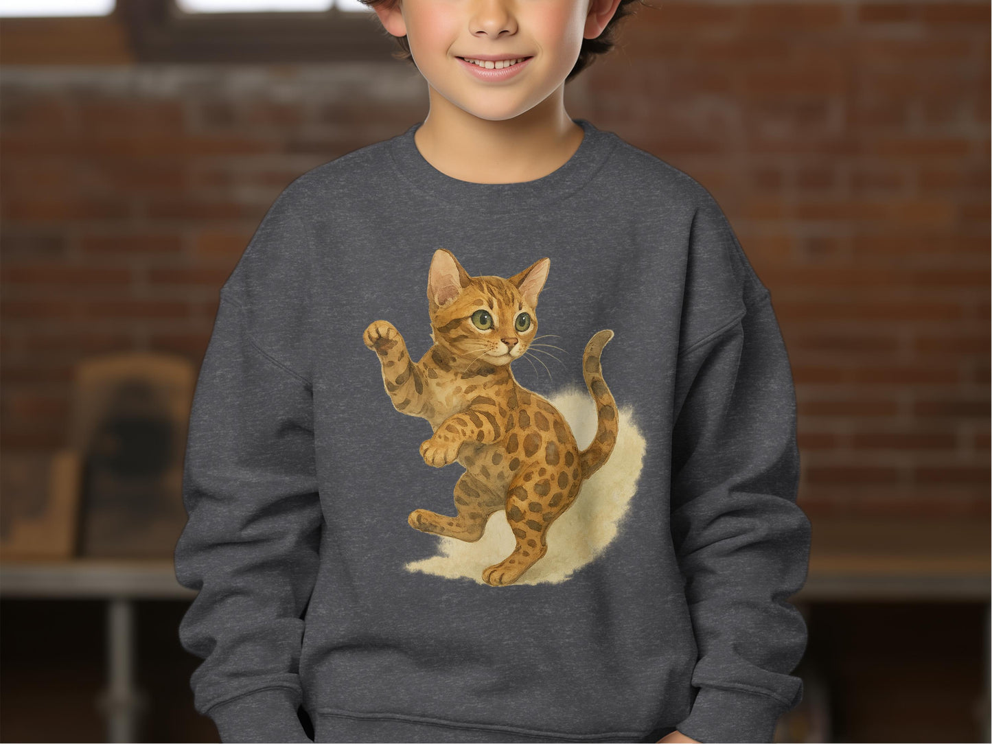 Adorable Kitten Design Sweatshirt for Kids Product