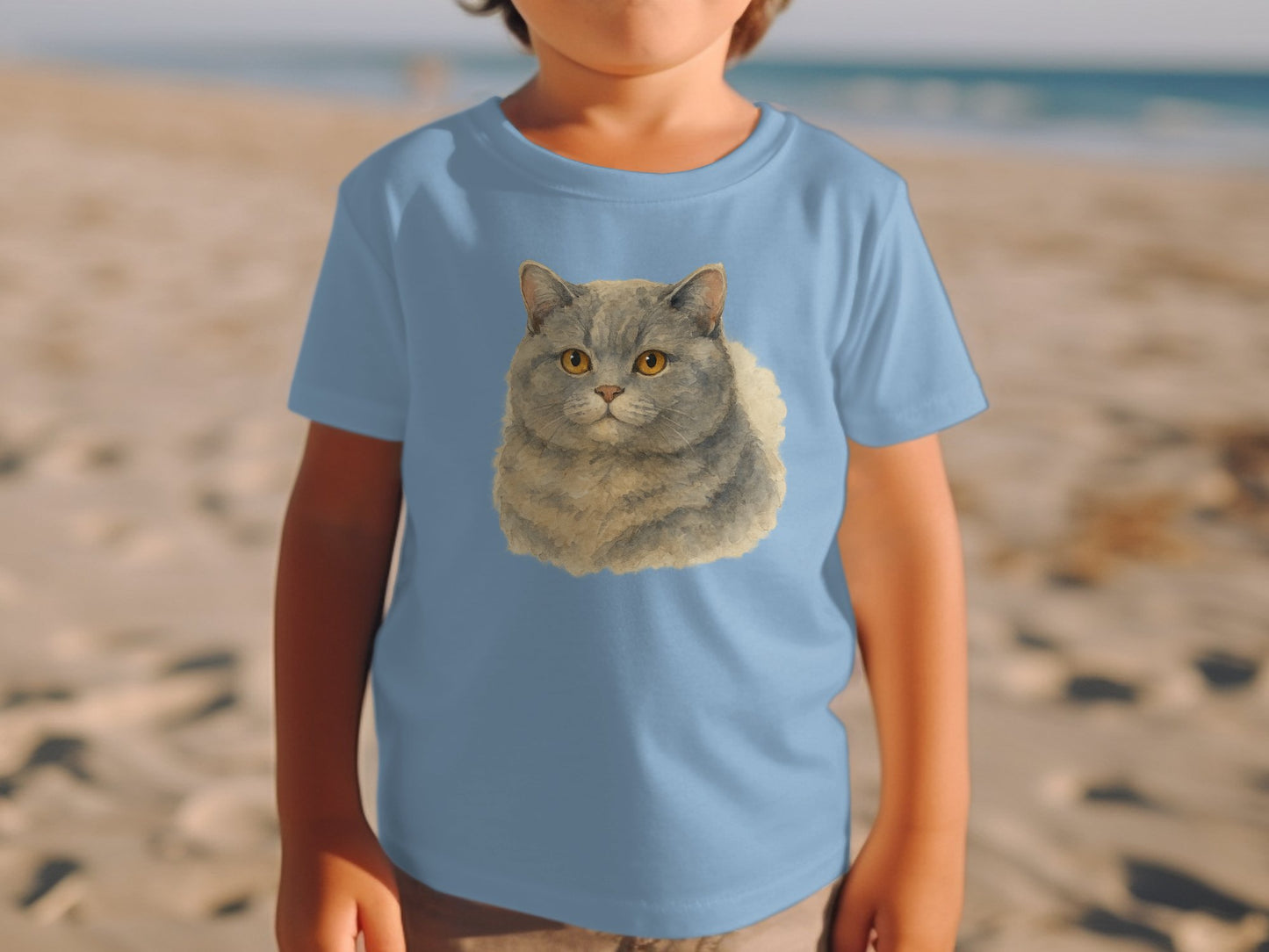 Adorable Fluffy Cat Design on Kids T-shirt product
