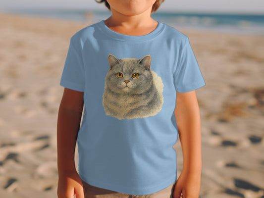 Adorable Fluffy Cat Design on Kids T-shirt product