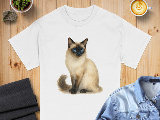 Cute Siamese Cat Illustration T-Shirt product type