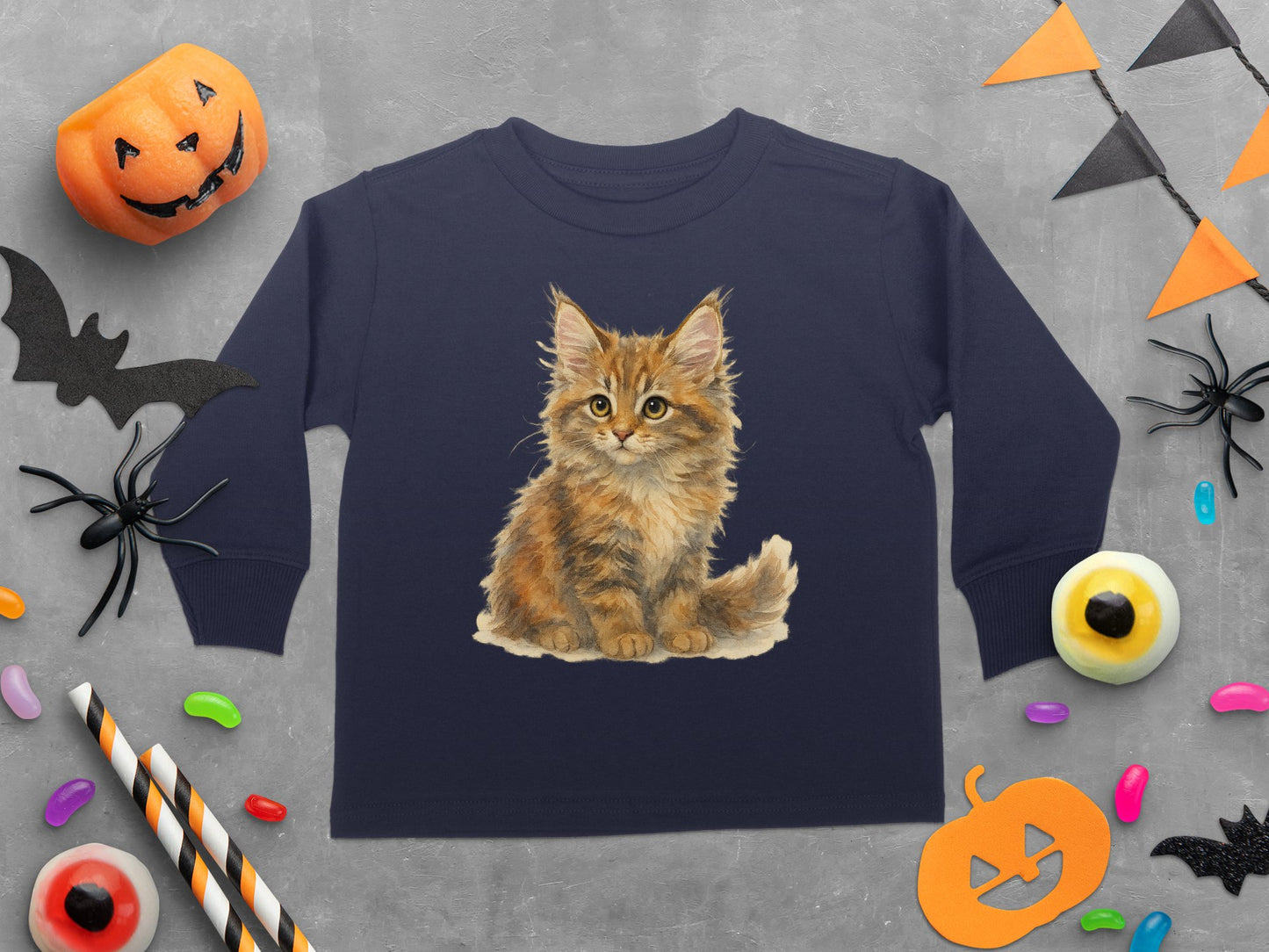 Cute Kitten Graphic Long Sleeve Shirt product