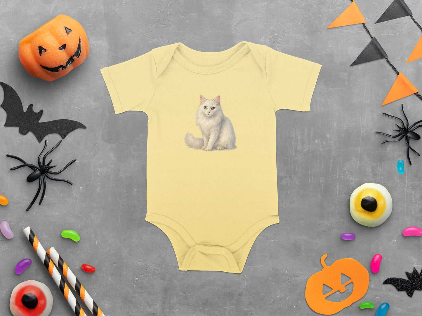 Cute White Cat Baby Onesie Perfect for Halloween product