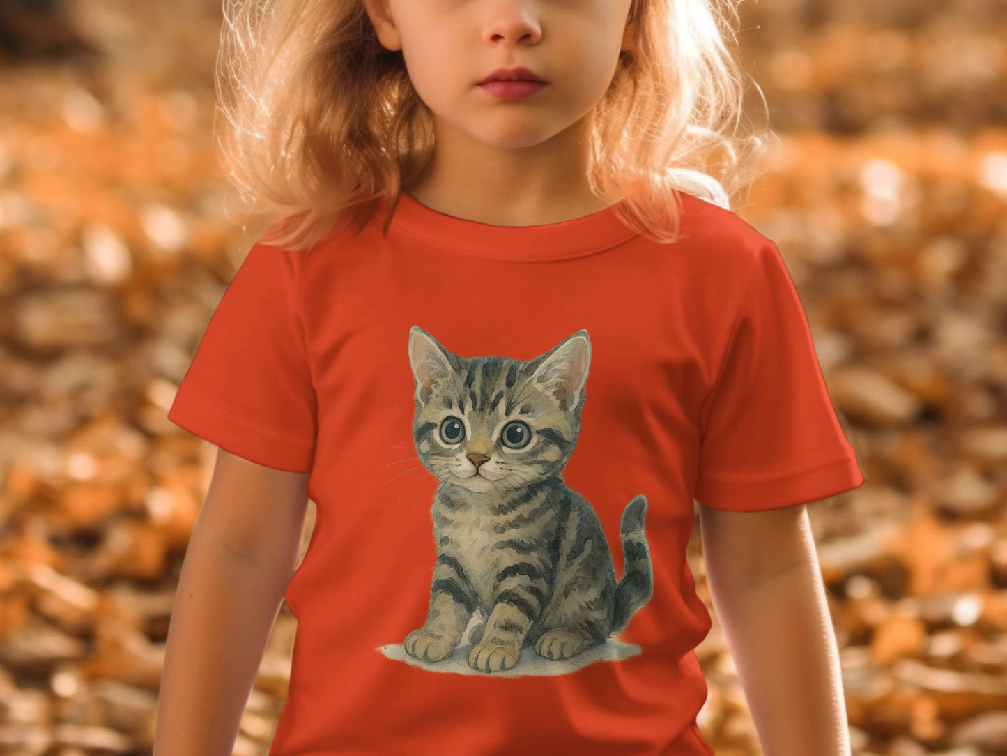 Cute Kitten Graphic on Kids Short Sleeve Shirt product