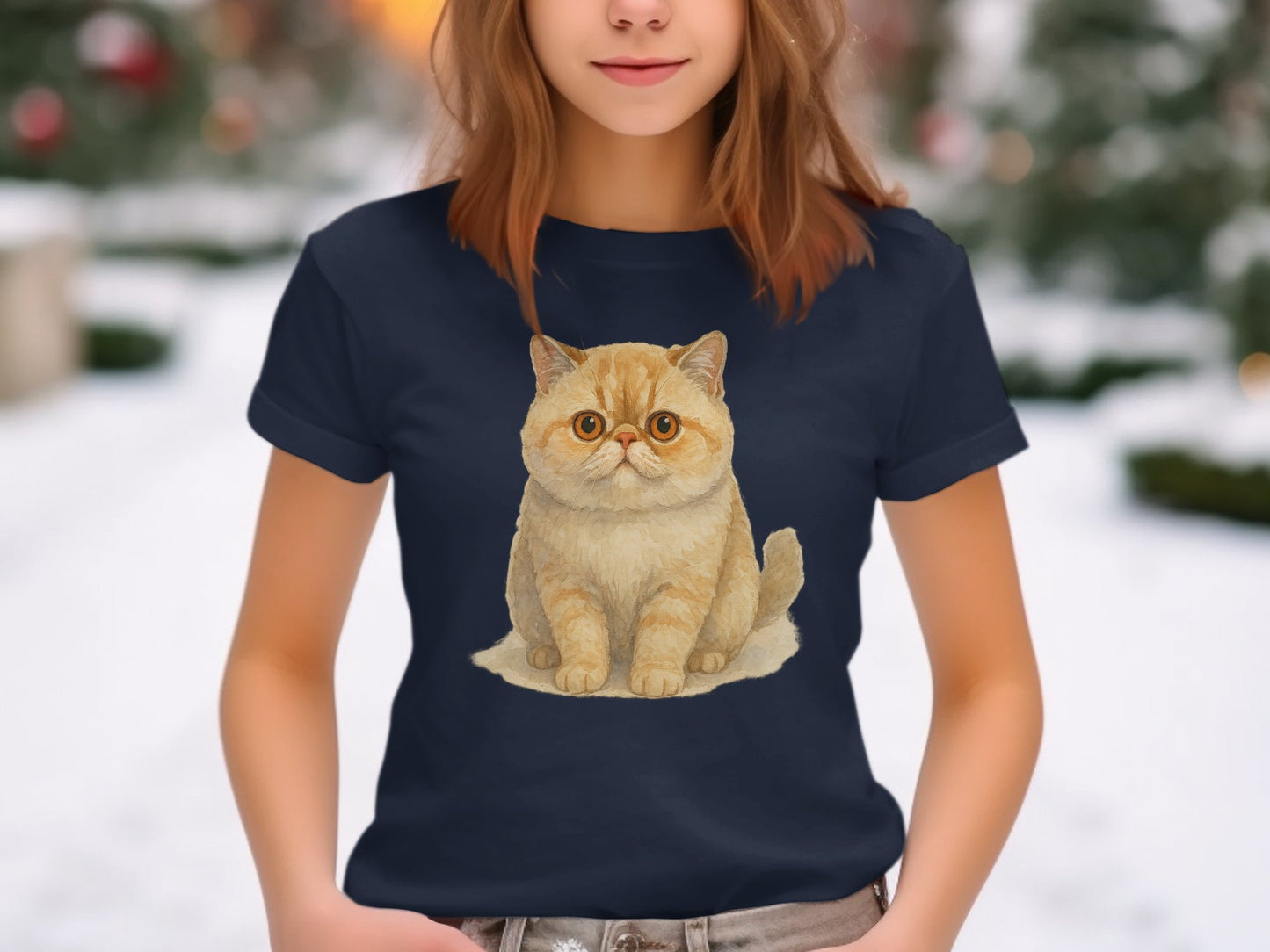 Cute Cartoon Cat Graphic Casual Wear T-shirt product type