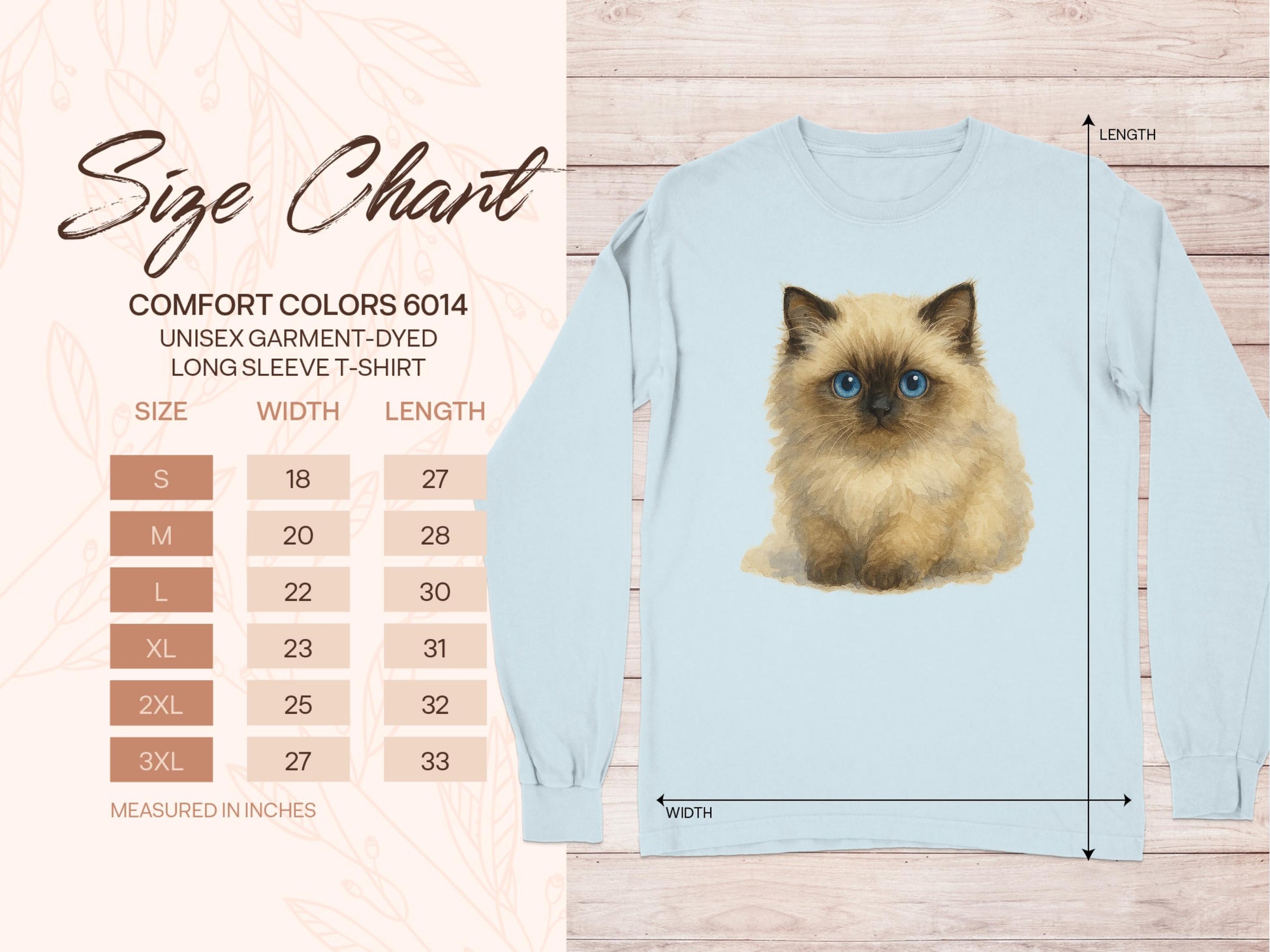 Adorable Fluffy Cat Print Long Sleeve T-Shirt product type