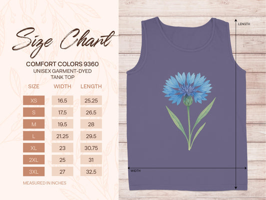 Unisex Garment Dyed Tank Top with Flower Print product