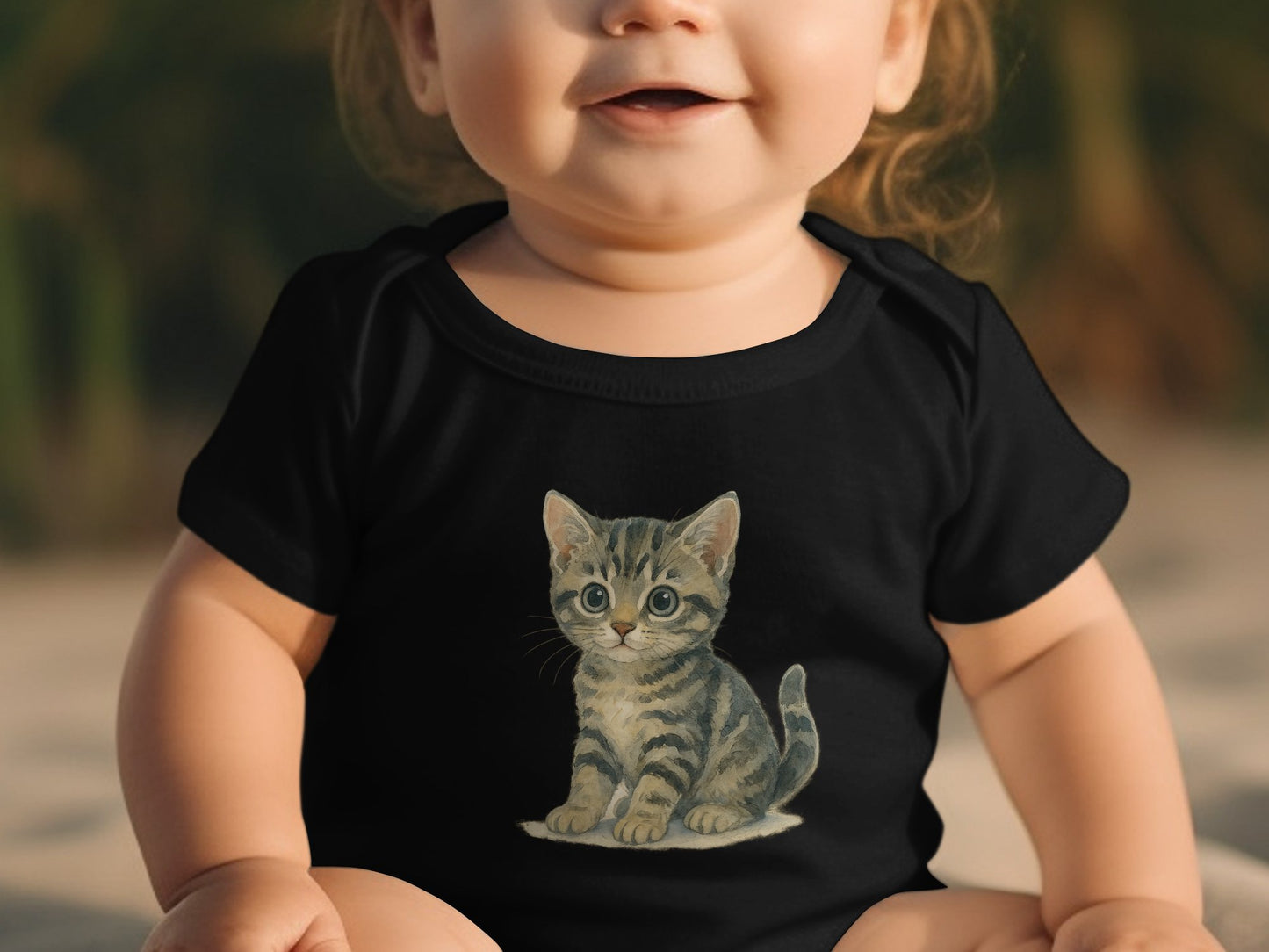 Adorable Kitten Print Baby Onesie Clothing product