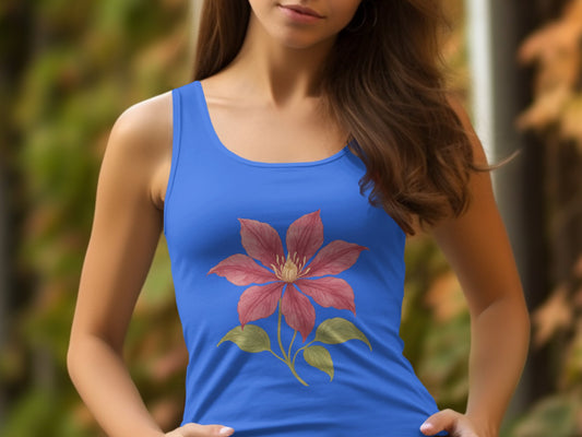 Floral Design Blue Tank Top for Women product type