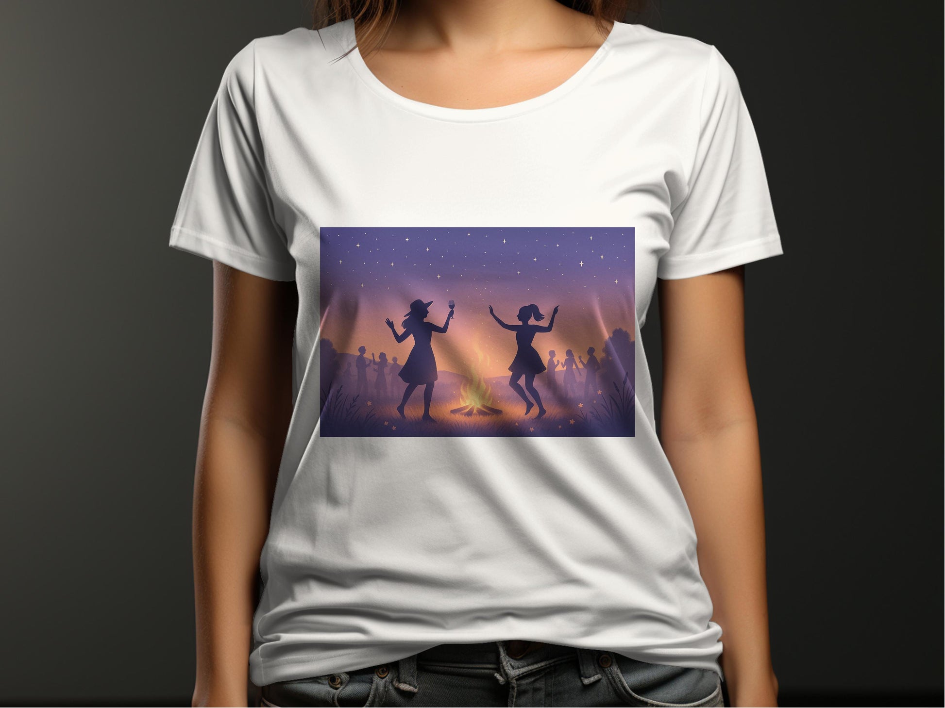 Dancing Silhouettes Under Starry Sky T-shirt product