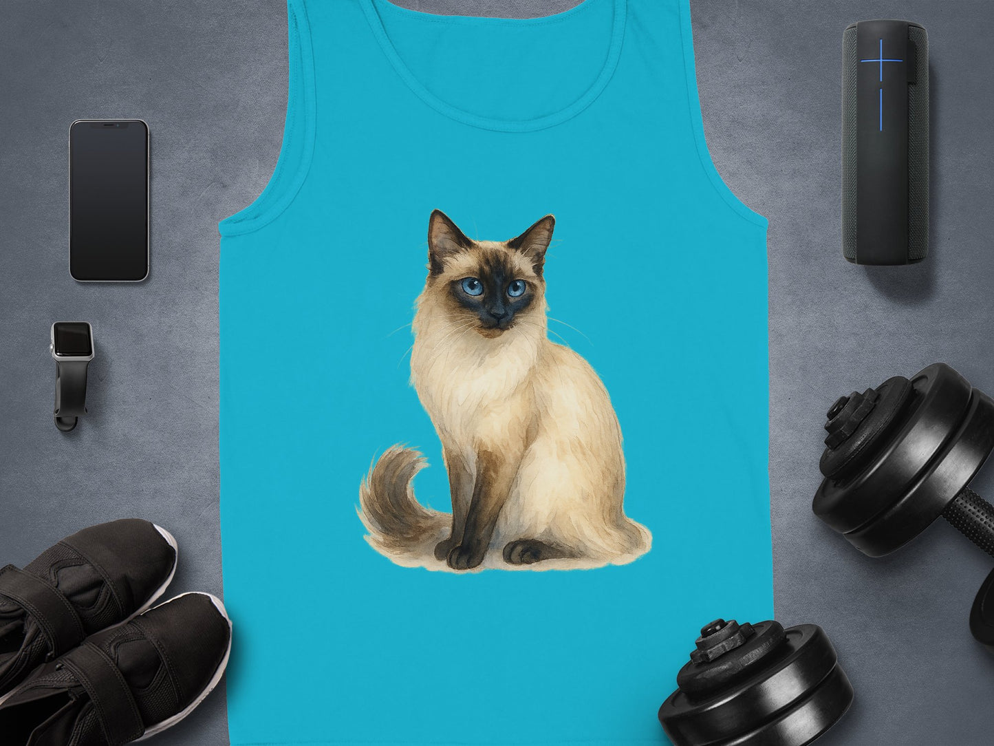 Siamese Cat Printed Design on Tank Top product type